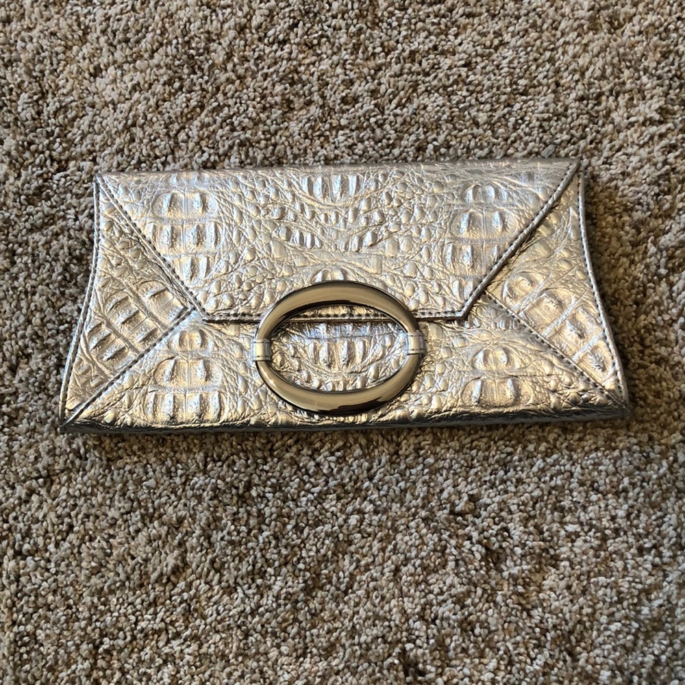 Silver evening clutch